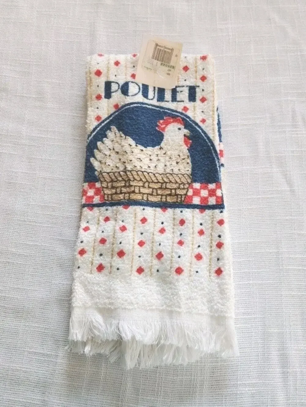 VINTAGE STEVENS LINEN KITCHEN DISH TEA TOWEL Rooster Country Farm Cottage Core